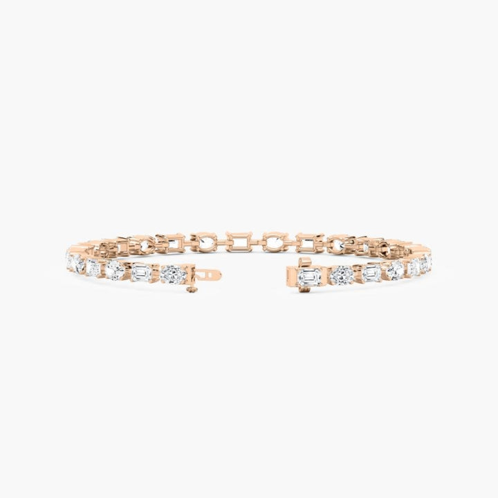 Stella Emerald And Oval Cut Lab Grown Diamond Tennis Bracelet