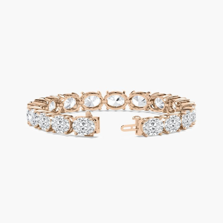 Dalia 34 Carat Oval Cut Lab Grown Diamonds Tennis Bracelet