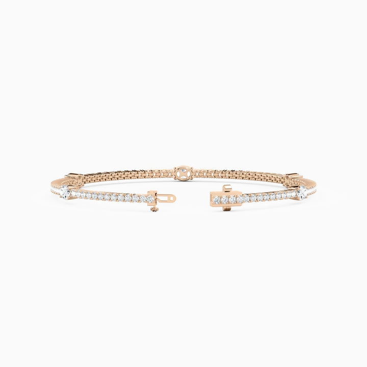 Elena Oval And Round Cut Lab Grown Diamond Tennis Bracelet