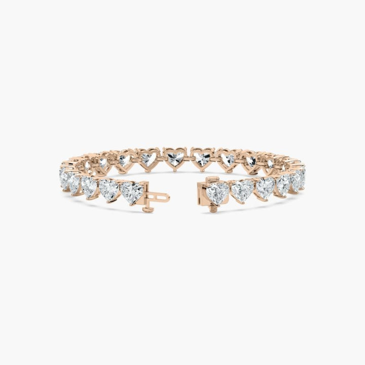 Navy 24 Carat Heart Shaped Lab Grown Diamonds Tennis Bracelet