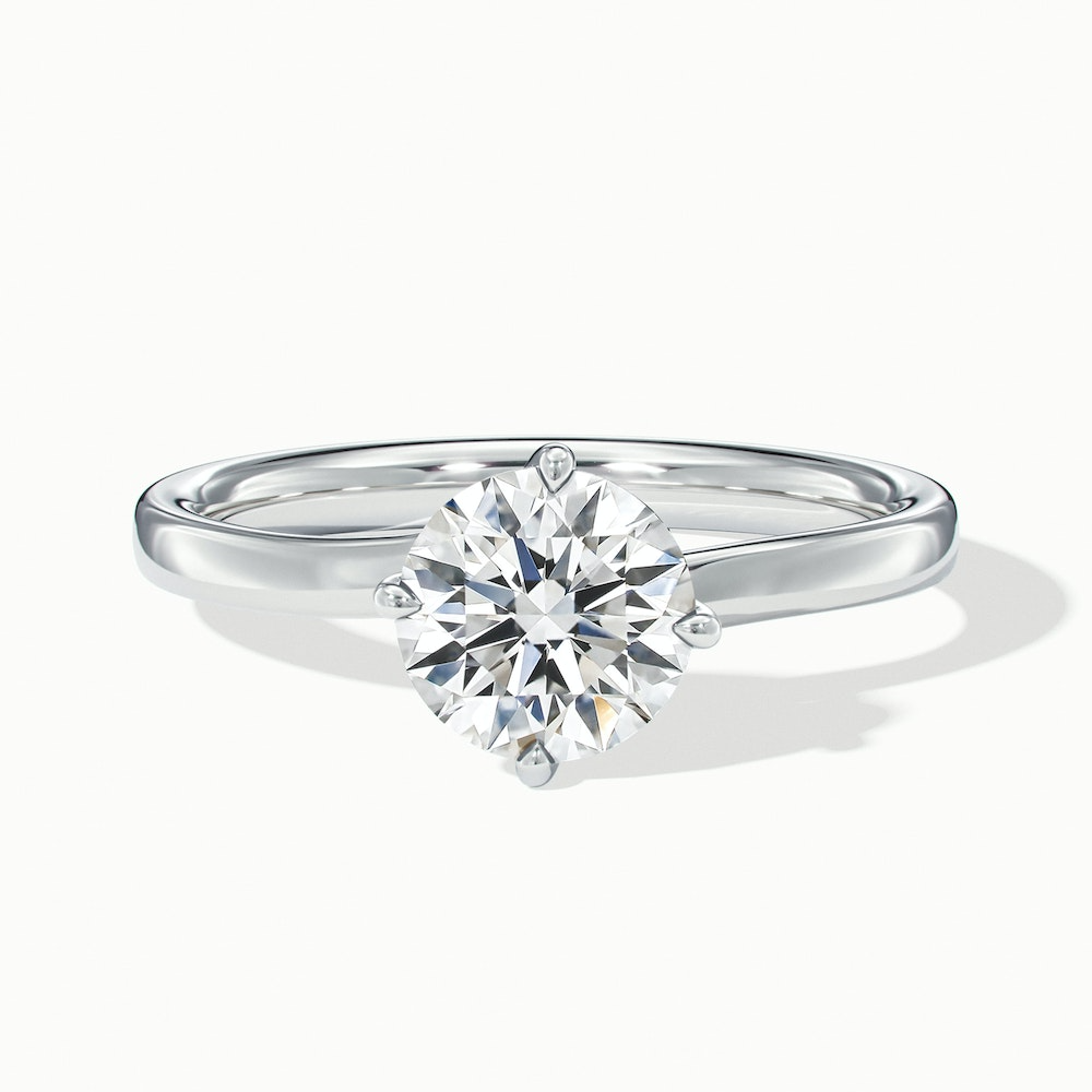 Alia 1.5 Carat Round Solitaire Lab Grown Engagement Ring in 18k White Gold