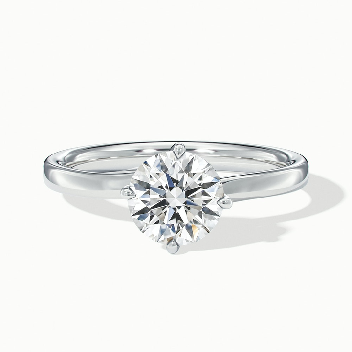 Noa 9 Carat Round Solitaire Moissanite Diamond Ring in Platinum