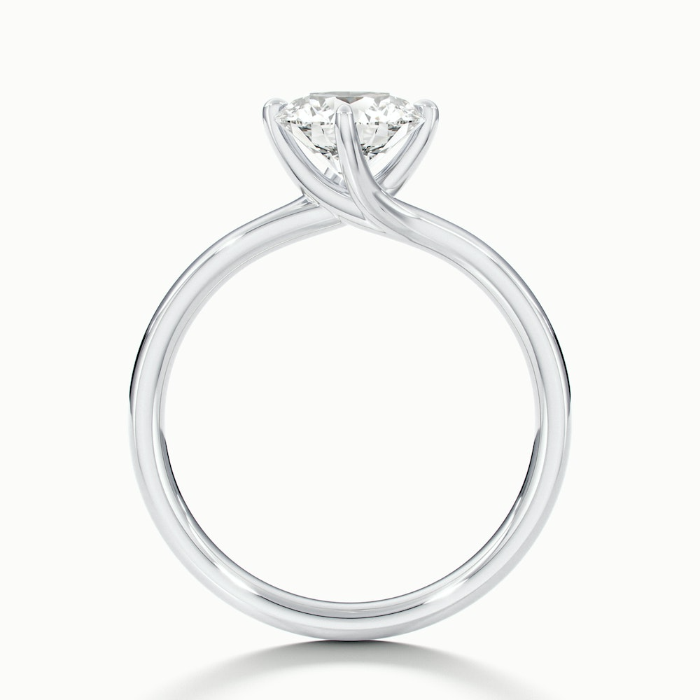 Alia 3.5 Carat Round Solitaire Lab Grown Engagement Ring in 14k White Gold