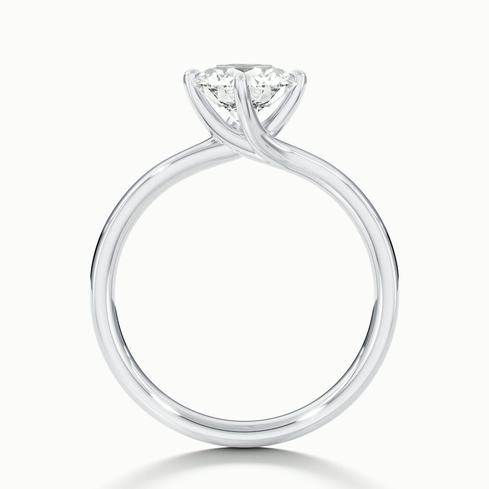Daisy 2 Carat Round Solitaire Moissanite Diamond Ring in 10k White Gold