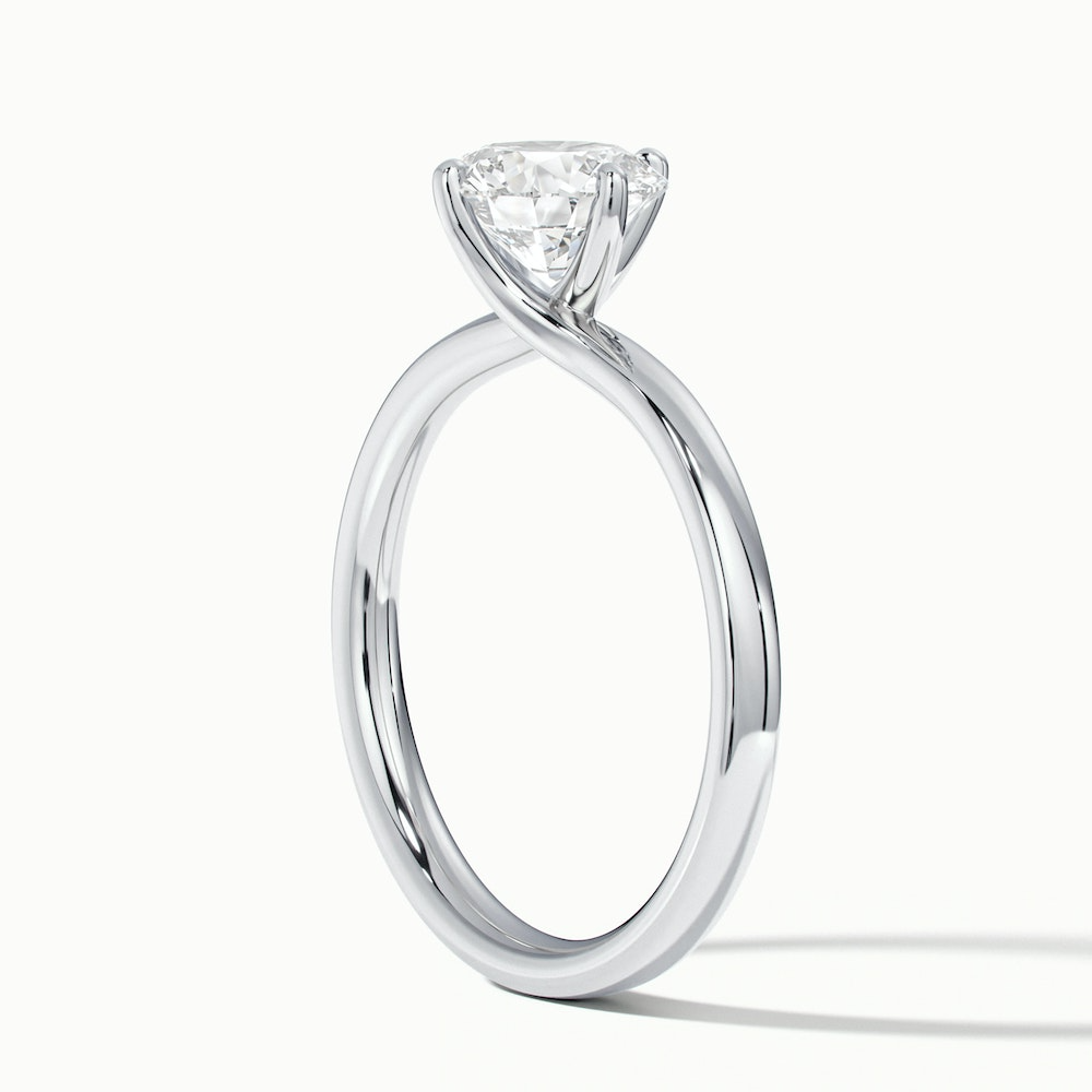 Daisy 2 Carat Round Solitaire Moissanite Diamond Ring in 18k White Gold
