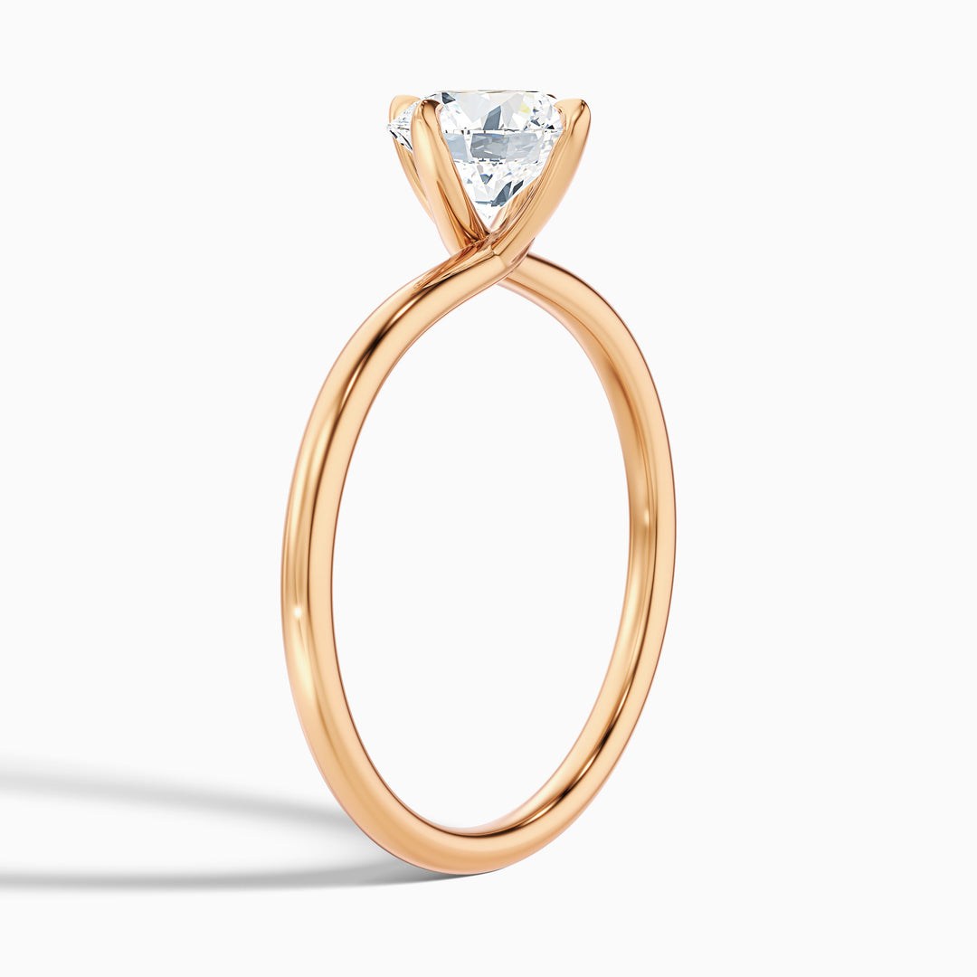 Alia 2 Carat Round Solitaire Lab Grown Engagement Ring in 18k Yellow Gold - Detail View