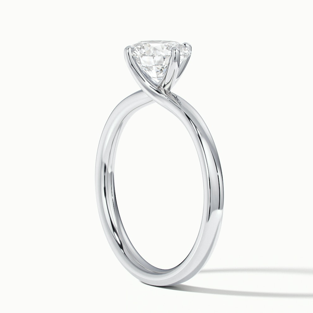 Noa 10 Carat Round Solitaire Moissanite Diamond Ring in 18k White Gold