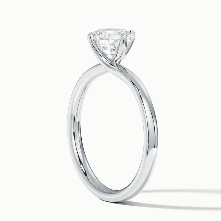 Alia 4 Carat Round Solitaire Lab Grown Engagement Ring in 14k White Gold