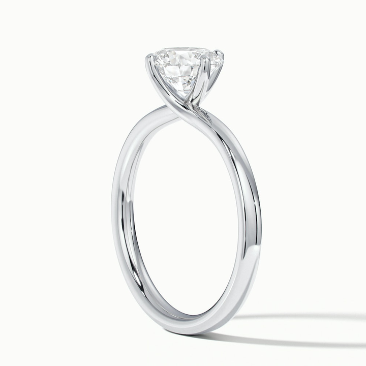 Alia 1 Carat Round Solitaire Lab Grown Engagement Ring in 18k White Gold