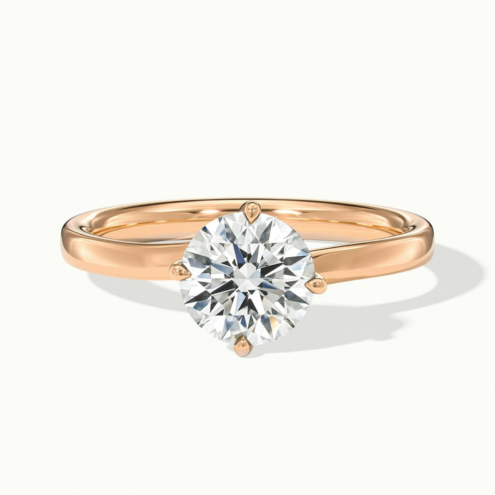 Daisy 1 Carat Round Solitaire Moissanite Diamond Ring in 14k Rose Gold