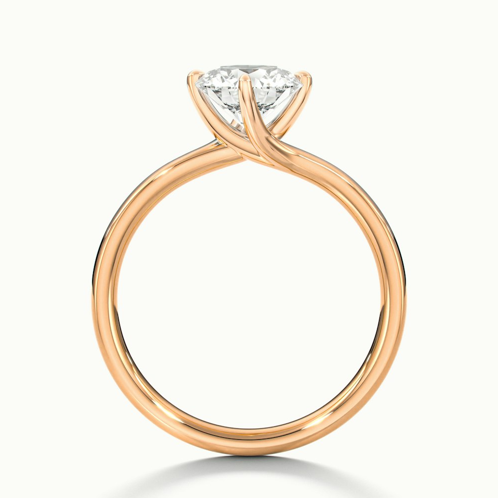 Daisy 2 Carat Round Solitaire Moissanite Diamond Ring in 18k Rose Gold