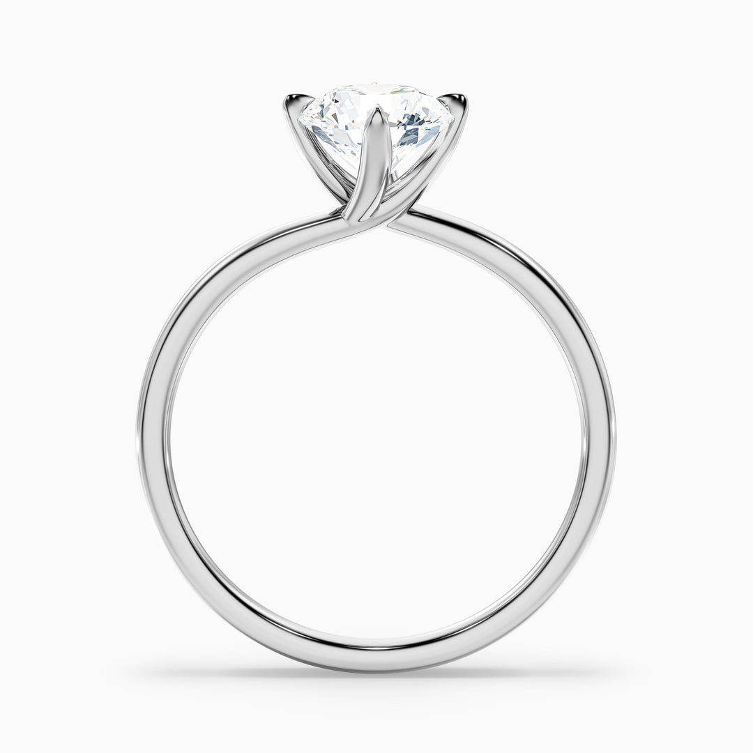 Alia 1.5 Carat Round Solitaire Lab Grown Engagement Ring in 14k Rose Gold - Side View