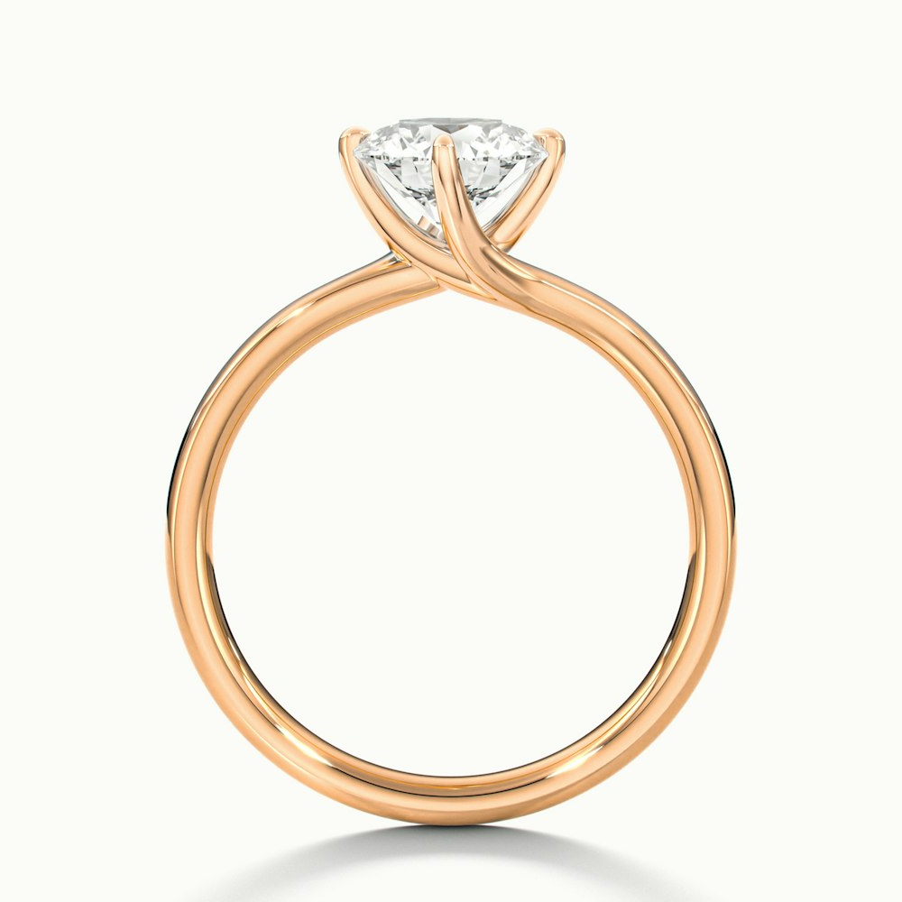 Daisy 1 Carat Round Solitaire Moissanite Diamond Ring in 10k Rose Gold