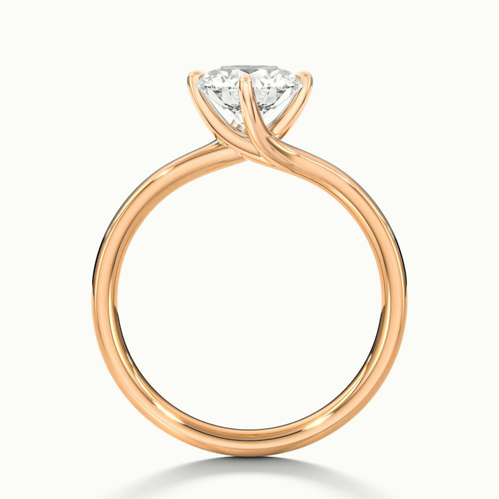 Daisy 1 Carat Round Solitaire Moissanite Diamond Ring in 14k Rose Gold