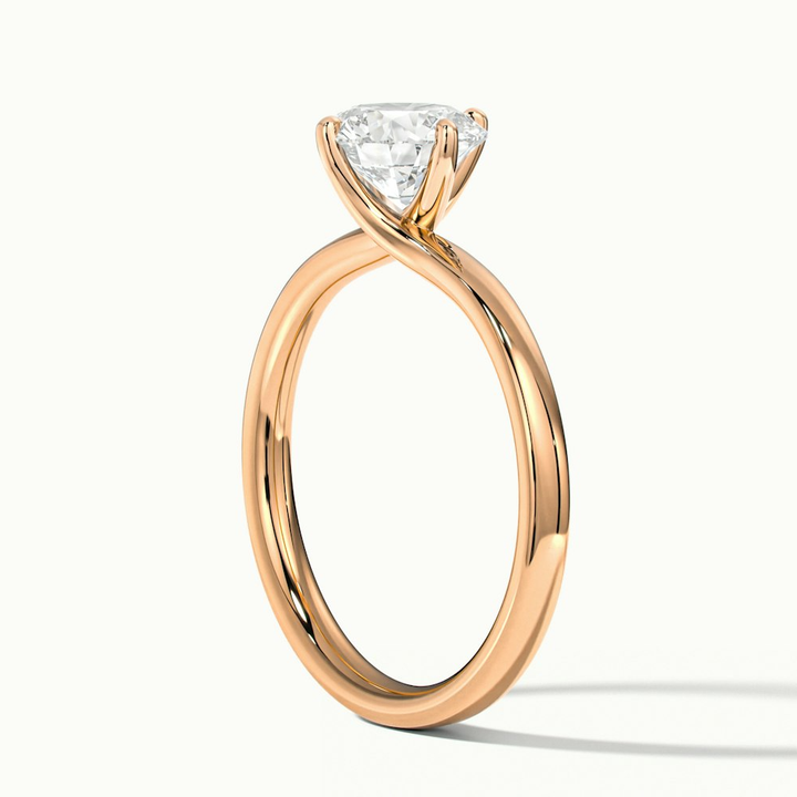 Noa 7 Carat Round Solitaire Moissanite Diamond Ring in 10k Rose Gold