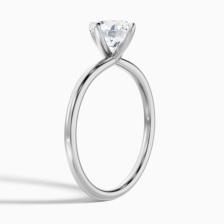 Alia 3.5 Carat Round Solitaire Lab Grown Engagement Ring in Platinum - Detail View