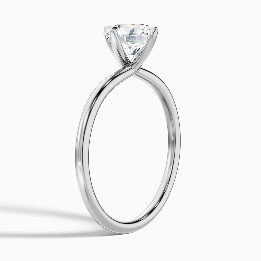 Alia 4.5 Carat Round Solitaire Lab Grown Engagement Ring in 10k White Gold - Detail View