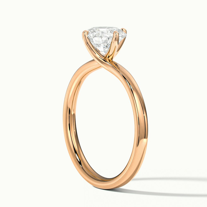 Alia 1 Carat Round Solitaire Lab Grown Engagement Ring in 18k Rose Gold
