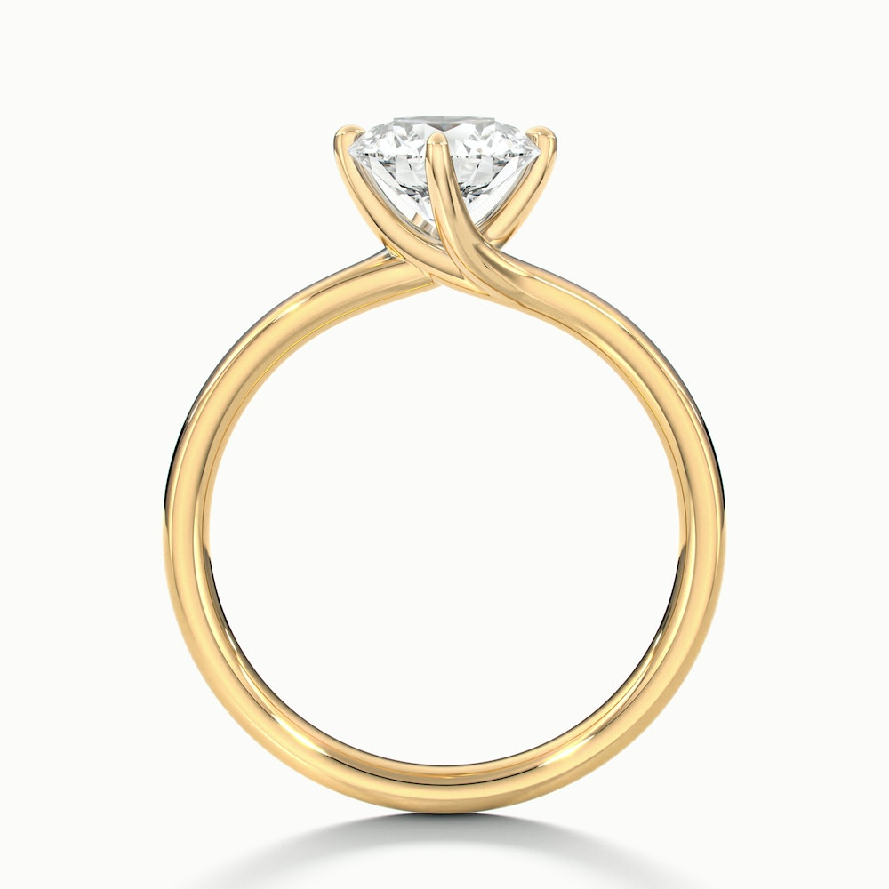 Alia 4 Carat Round Solitaire Lab Grown Engagement Ring in 14k Yellow Gold