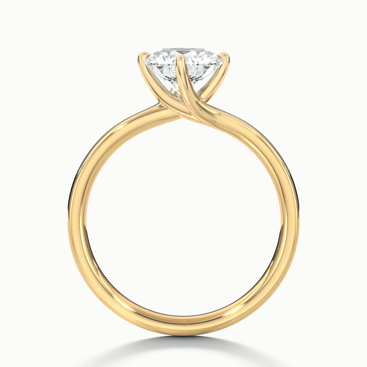 Daisy 4 Carat Round Solitaire Moissanite Diamond Ring in 14k Yellow Gold