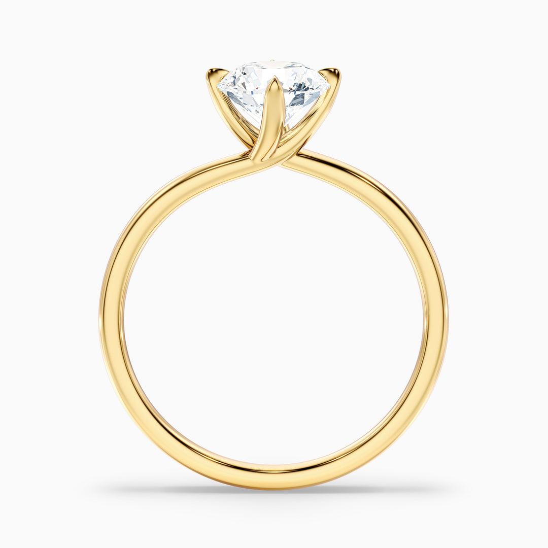 Alia 1.5 Carat Round Solitaire Lab Grown Engagement Ring in Platinum - Side View