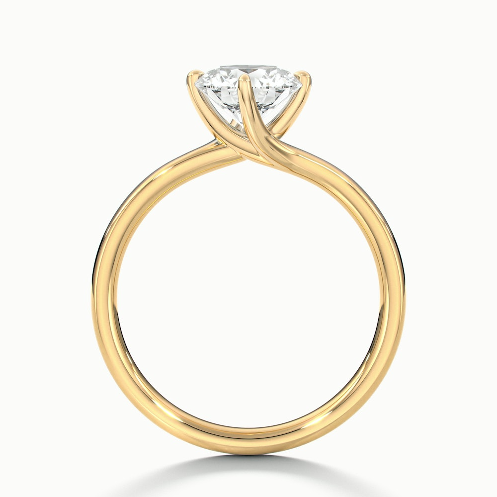 Daisy 3.5 Carat Round Solitaire Moissanite Diamond Ring in 10k Yellow Gold