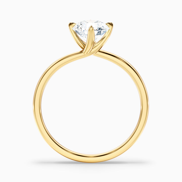 Daisy 2 Carat Round Solitaire Moissanite Diamond Ring - Side View