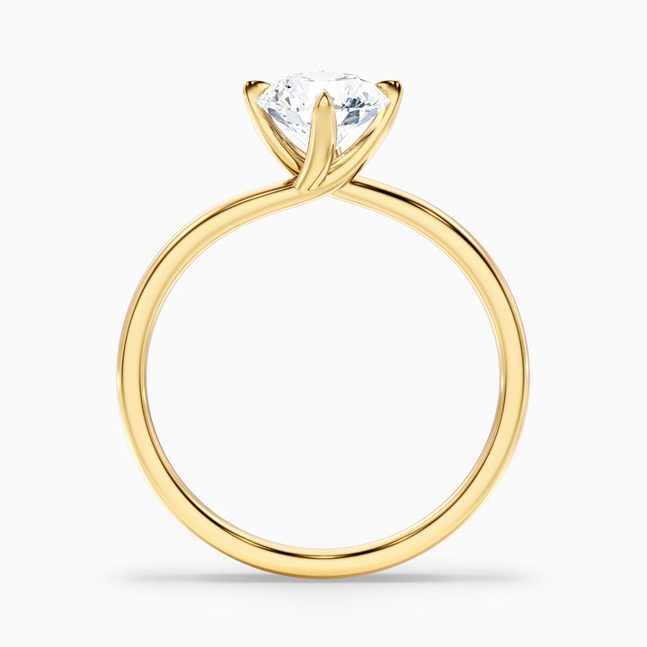 Alia 4 Carat Round Solitaire Lab Grown Engagement Ring in 14k White Gold - Side View