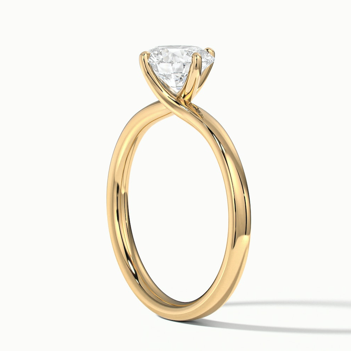 Daisy 2 Carat Round Solitaire Moissanite Diamond Ring in 10k Yellow Gold