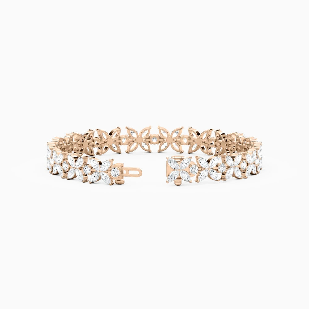 Jamie Marquise And Round Lab Grown Diamond Tennis Bracelet
