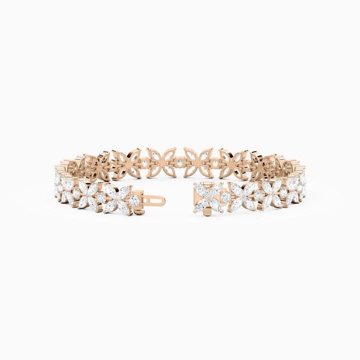 Jamie Marquise And Round Lab Grown Diamond Tennis Bracelet