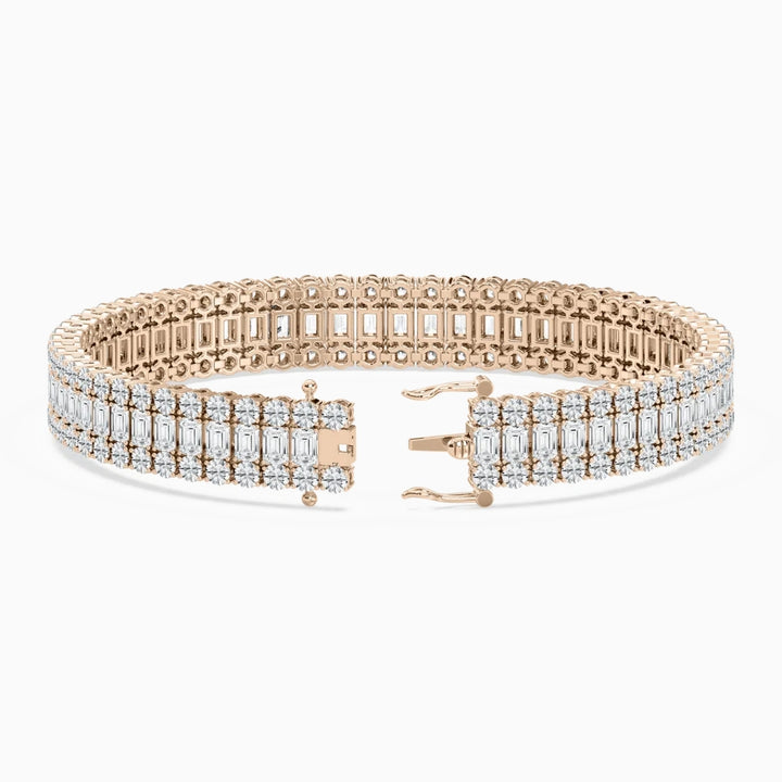 Dylan Emerald And Round Diamond Concentric Tennis Bracelet