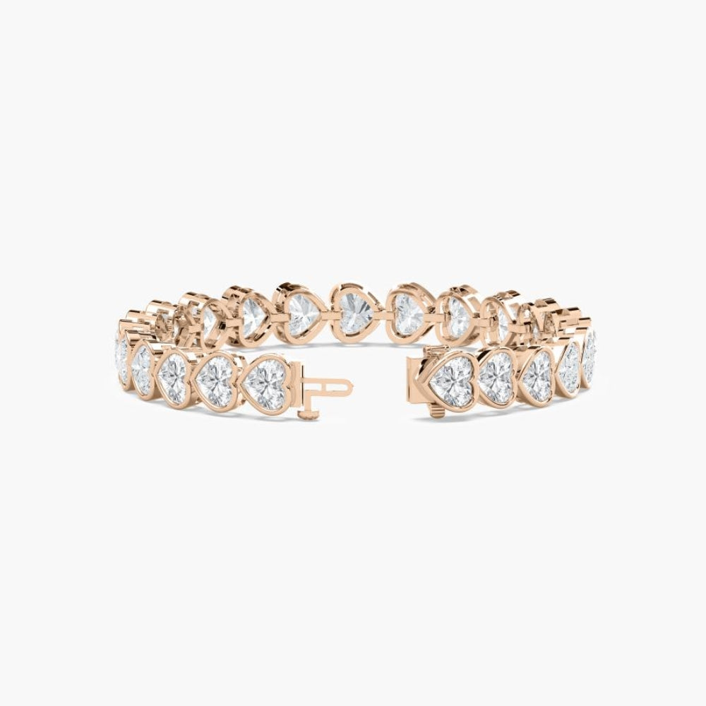 Wendy 23 Carat Heart Shaped Lab Grown Diamonds Tennis Bracelet