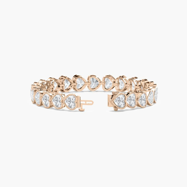 Wendy 23 Carat Heart Shaped Lab Grown Diamonds Tennis Bracelet