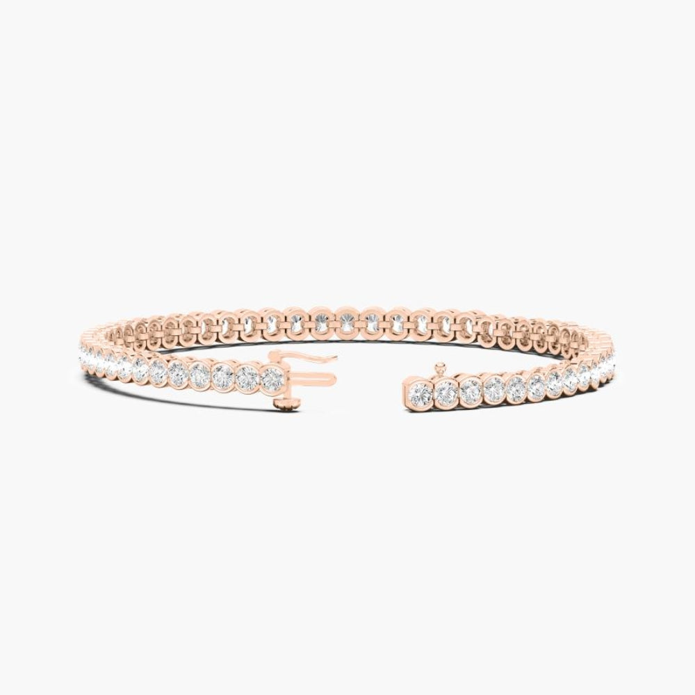 Tessa Round Lab Grown Diamond Diamond Half Bezel Set Tennis Bracelet