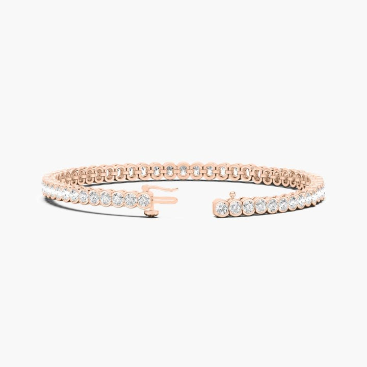 Tessa Round Lab Grown Diamond Diamond Half Bezel Set Tennis Bracelet