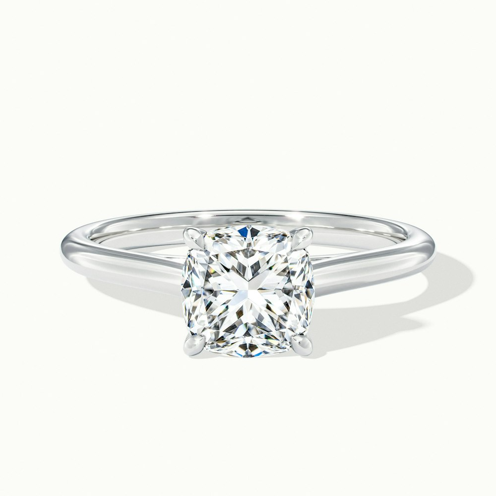 Joa 4 Carat Cushion Cut Solitaire Lab Grown Engagement Ring in Platinum