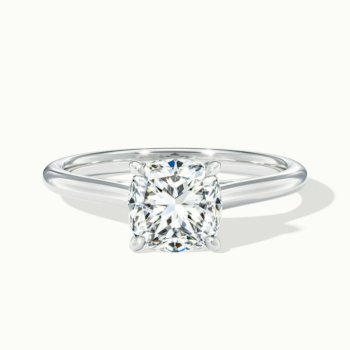 Joa 1.5 Carat Cushion Cut Solitaire Lab Grown Engagement Ring in 18k White Gold