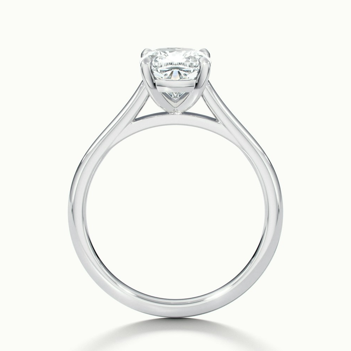 Aisha 5 Carat Cushion Cut Solitaire Moissanite Diamond Ring in 14k White Gold