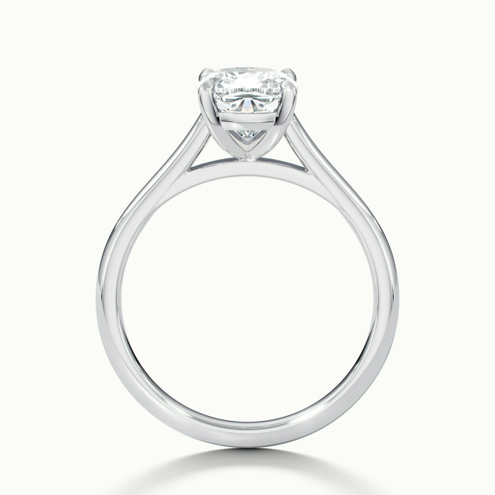 Aisha 2 Carat Cushion Cut Solitaire Moissanite Diamond Ring in 10k White Gold
