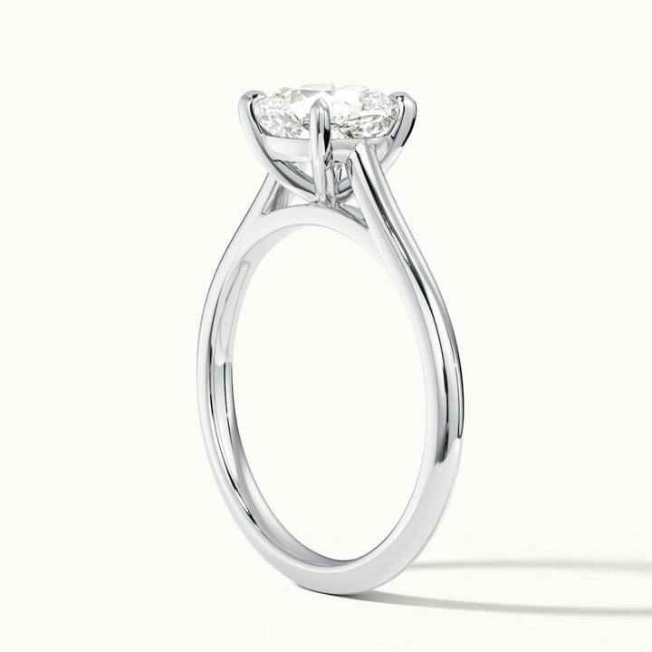 Joa 3 Carat Cushion Cut Solitaire Lab Grown Engagement Ring in 10k White Gold