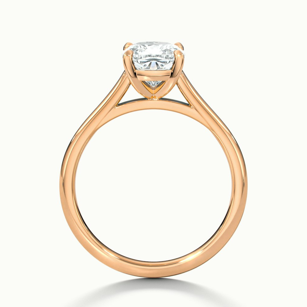 Joa 4 Carat Cushion Cut Solitaire Lab Grown Engagement Ring in 18k Rose Gold