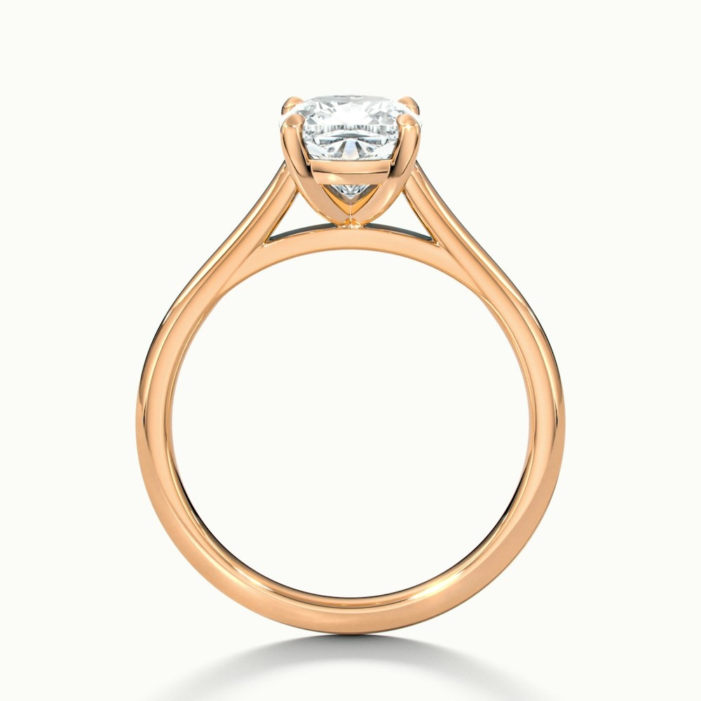 Aisha 4 Carat Cushion Cut Solitaire Moissanite Diamond Ring in 14k Rose Gold