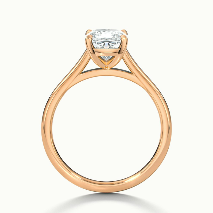 Aisha 1 Carat Cushion Cut Solitaire Moissanite Diamond Ring in 14k Rose Gold