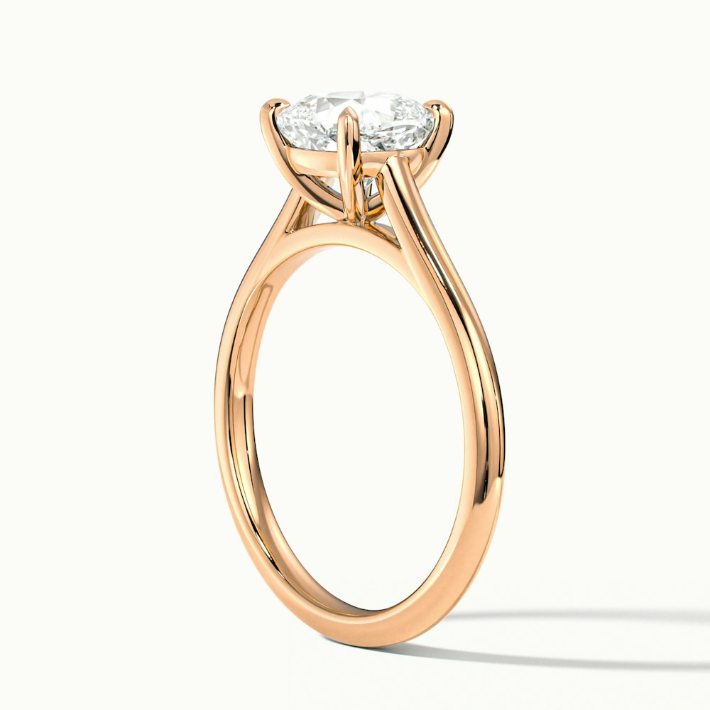 Aisha 1 Carat Cushion Cut Solitaire Moissanite Diamond Ring in 14k Rose Gold