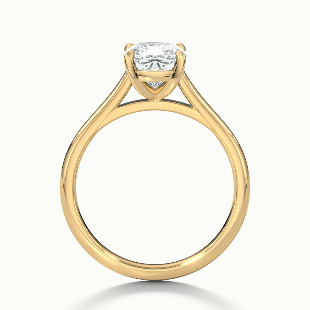 Aisha 1.5 Carat Cushion Cut Solitaire Moissanite Diamond Ring in 18k Yellow Gold