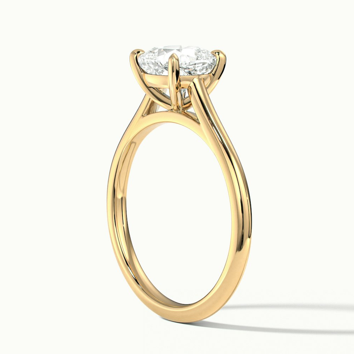 Joa 2.5 Carat Cushion Cut Solitaire Lab Grown Engagement Ring in 10k Yellow Gold