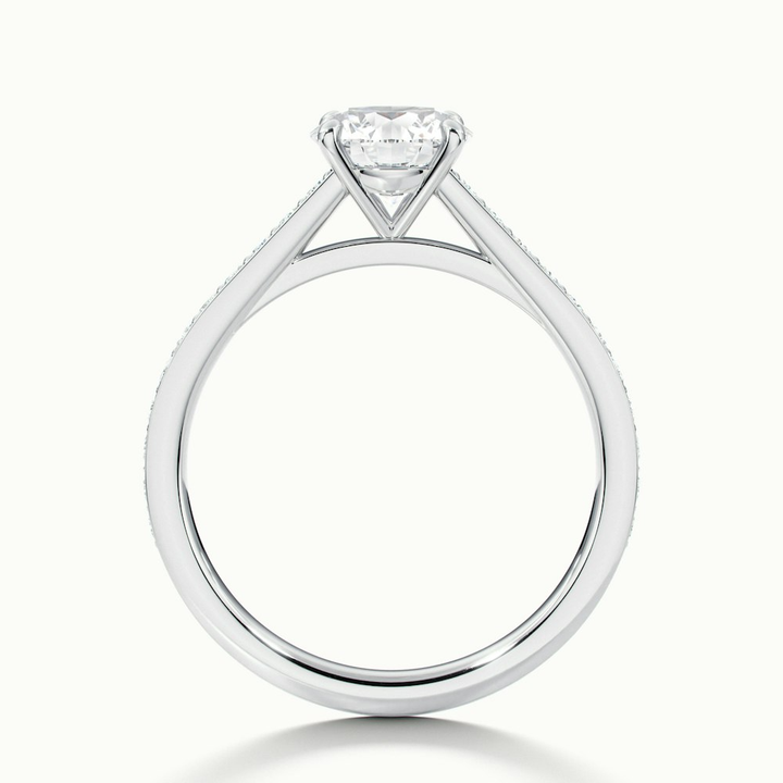 Nyra 2 Carat Round Cut Solitaire Pave Lab Grown Engagement Ring in Platinum