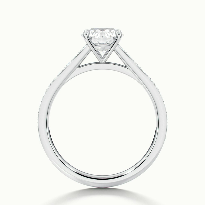 Lisa 1 Carat Round Cut Solitaire Pave Moissanite Diamond Ring in Platinum