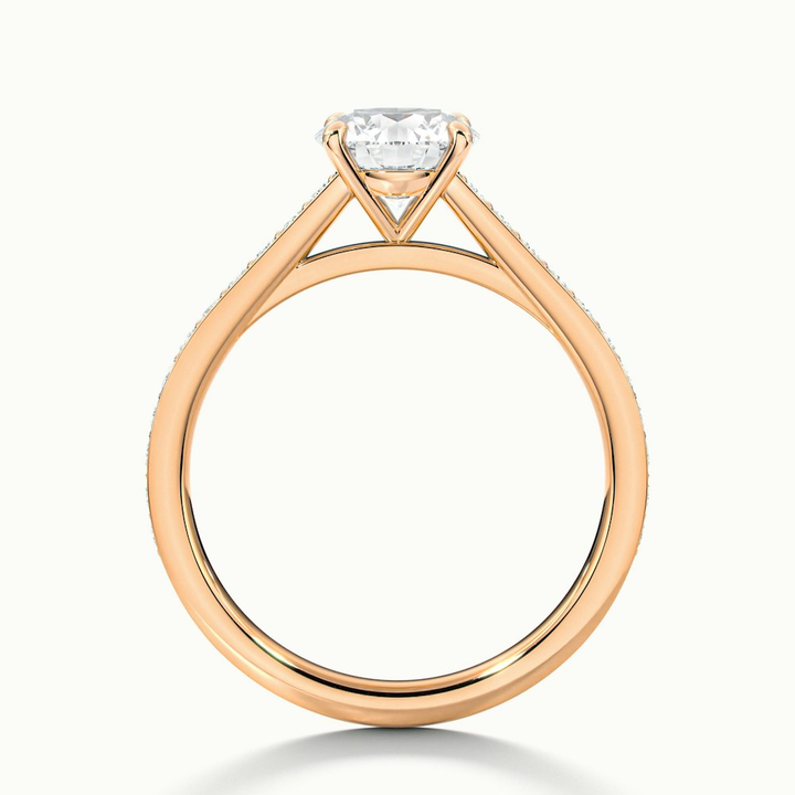 Nyra 4 Carat Round Cut Solitaire Pave Lab Grown Engagement Ring in 10k Rose Gold